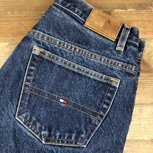 Tommy Hilfiger T Jean Size 12/31 (31x31) Pleated Dark Wash Vintage 1999 Denim
